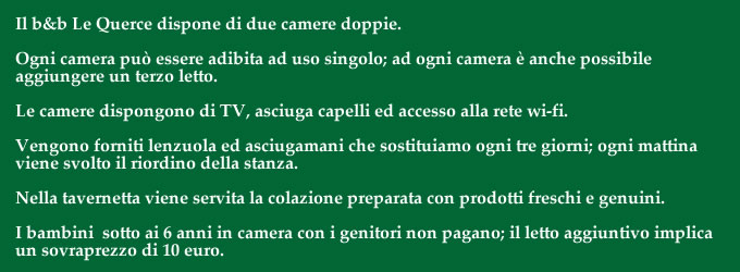 descrizione camere